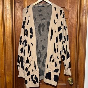Cheetah print cardigan